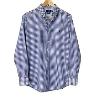 Ralph Lauren Mens Blake 100% Cotton Tattersall‎ Shirt Sz Large Vintage 90s